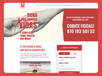 Pre-Tax Donation Landing Page landing page red user experience user interface white