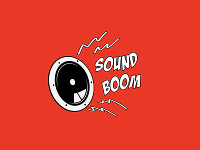 Sound Boom Logo Design black boom cartoon design icon logo orange sound vector white