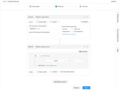 Complex alert rule builder