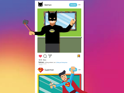 Batman vs superman batman colorful facebook illustration insta instagram likes smartphone superman tech technology wallpaper