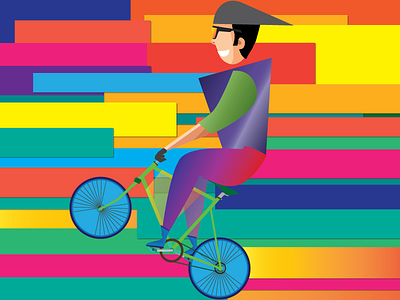 Wheelie after effect animation colorful cycle cycling illustration jump