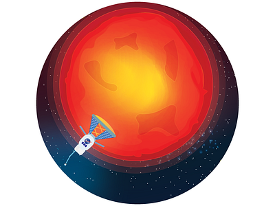 Parker Solar Probe astronaut flat design graphic design illustrator nasa parker solar probe rocket satellite scientist spaceship sun