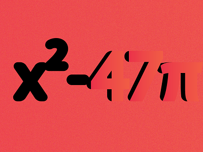 x²-47π flat design graphic design illustration math motion artist orange physics pi