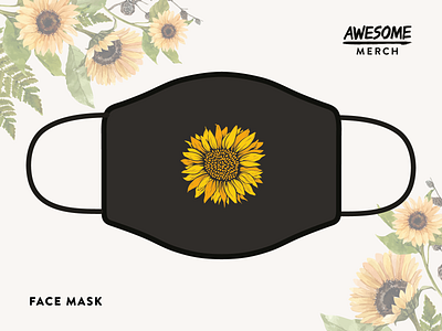Design For Good Face Mask Challenge awesome merch design digital art drawing graphicdesign illustration rebound sunflower vector