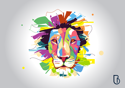 Lion design flat gradiant illustration vector