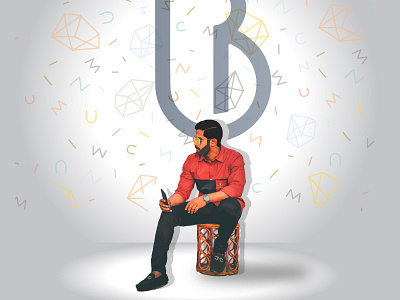 B logo branding design flat icon illustration logo vector
