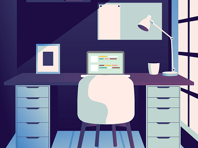Artwork File My Workspace Desk blue and darkblue branding design flat gradiant illuatration illustration vector