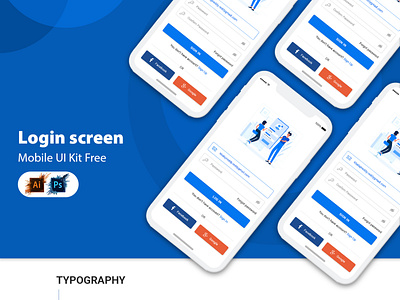 Modern Login Screen blue and darkblue branding graphic illuatration illustration photoshop ui ux vector xd xd design