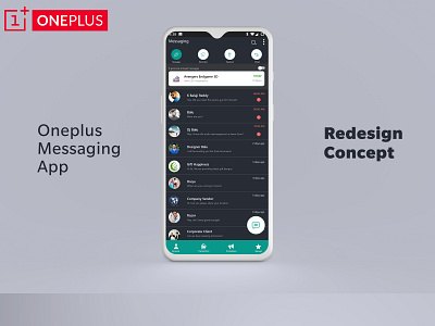 OnePlus Messaging Redesign Concept app branding design graphic illustration logo photoshop typography ui ux