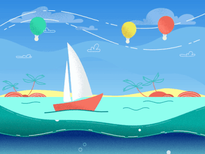 Sea_boat 2d motion graphics 2danimation animation flat vector