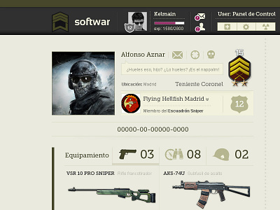 Softwar - User profile military profile social network ui user ux web design