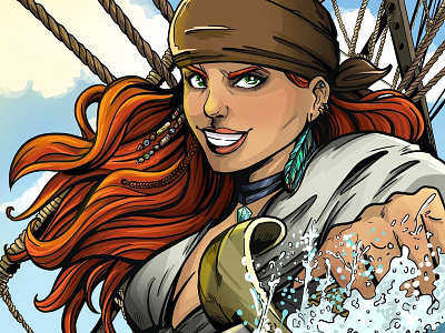She Pirate art comic book comic illustration illustration