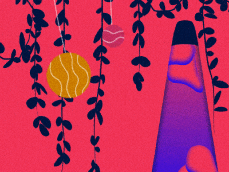 Room - Personal Project | Shot #01 12 principles after effects animation colors design gif illustration lava lamp loop mograph motion design motion graphics personal project planet plants