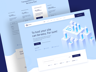 Hosting Landing Page header hero image hosting hosting company landing page minimal price table pricing search search box sinmple ui ux web design website