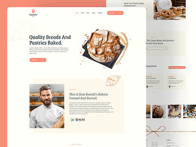 Bakery Landing Page about us bakery design header hero image info box landing page pastery pastry testimonials ui ux web design