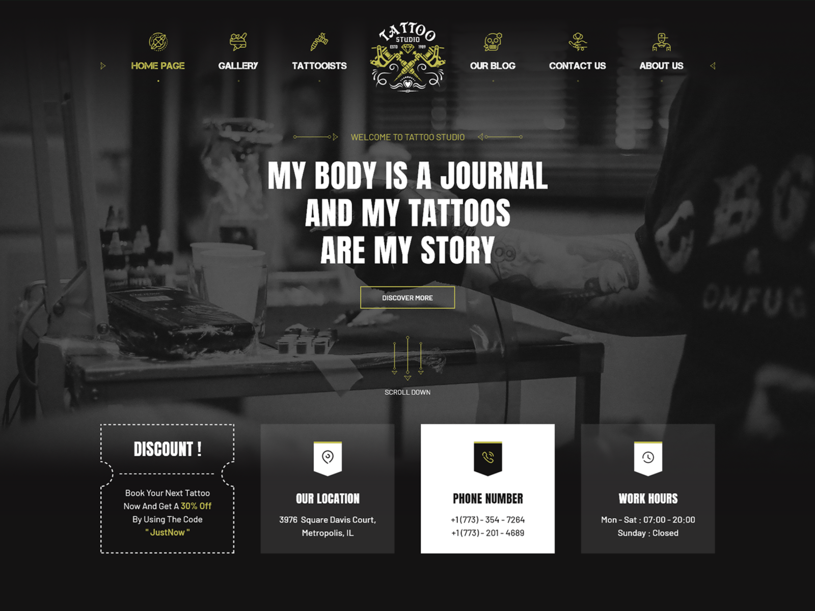 Tattoo Studio Services With Discount And Samples Of Work Online Twitter  Post Template - VistaCreate