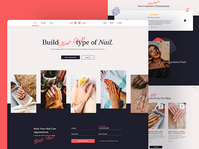 Nail Salon Landing Page appointment blog booking booking form call to action cta design hero image landing page manicure nail nail art nail artist nail salon nail spa pedicure ui ux web design