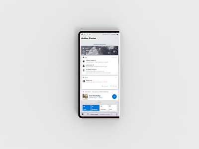 Action Center |📱| phone design system foldable industrial design interaction surface ui ux windows