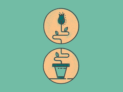 Flower Pots color flatdesign icon iconography illustration lineart texture