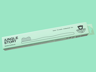 Jungle Story bamboo toothbrush packaging design