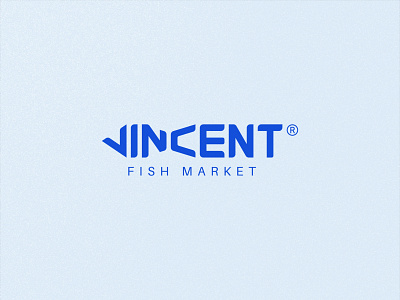 VINCENT FISH MARKET LOGO branding business logo company logo design fish logo fish wordmark logo logo wordmark logo wordmark logo design