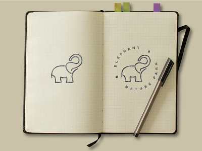 Sketch of Elephant Logo company logo elephant sketch hand drawn hand drawn logo logo sketch logotype sketch line art