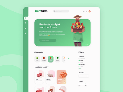 Website for FromFarm (Food Delivery) delivery design flat food minimal ui ux web