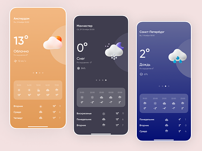 Weather App 3d app ui ux weather