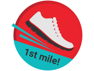 First Mile 1st badge first mile fitness gamification running shoe