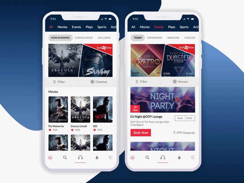 Cinema App booking app cinema app clean app design movie app