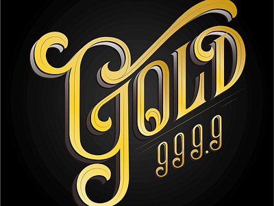 Gold 999.9 lettering