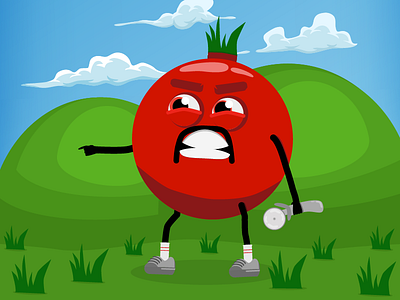 Angry Mexican Tomato 2d art flat illustration tomato