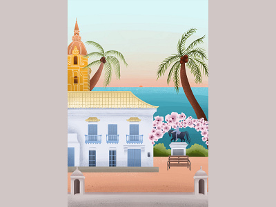 Cartagena calendar city art digital art digital illustration flowers illustration illustration art literary city procreate travel art