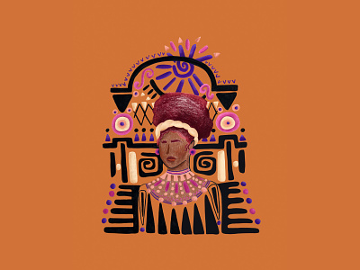 Marty afro art beauty black artist black girl portrait digital editorial illustration feminine girl power illustration illustration art portrait illustration procreate