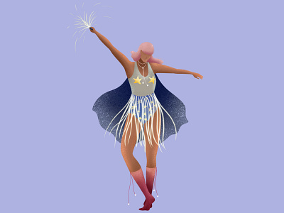 Super art characterdesign costume party digital art empowerment fantasyart feminine illustration procreate stars superhero woman