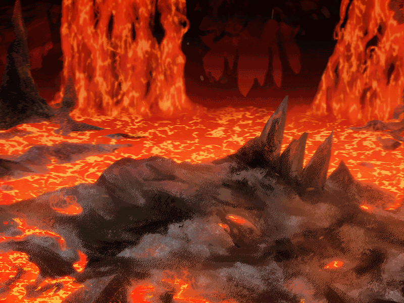 a very hot place.. after effects animation drawing hell hot illustration landscape lava motion