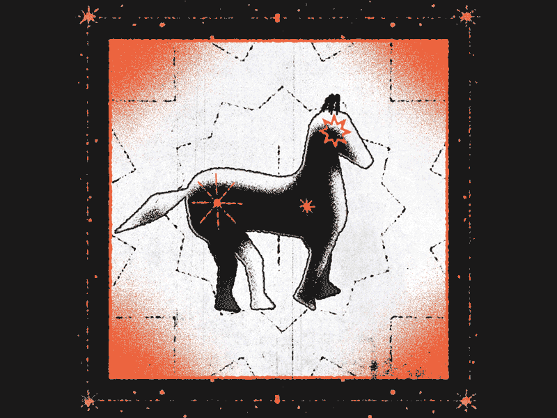 starry horse after effects animation cycle horse illustration loop mograph motion mystic stars walking zodiac