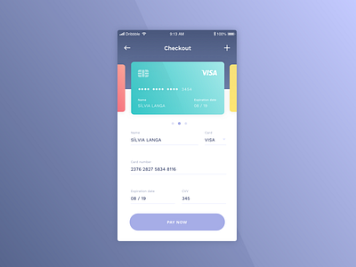 Daily UI #002 - Credit Card Checkout app buy now challenge checkout credit card credit card checkout daily 100 dailyui dailyui 002 design uidesign ux ui visa
