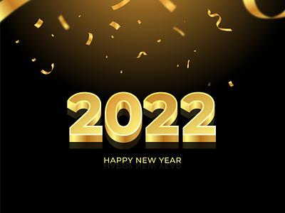Happy new year 2022 golden numbers 2022 banner