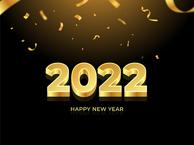 Happy new year 2022 golden numbers