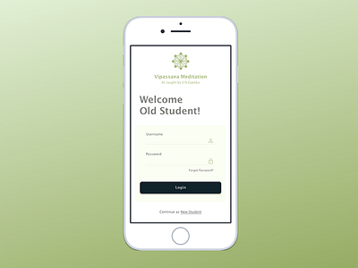 Vipassana Meditation Login daily ui 001 meditation ui ux