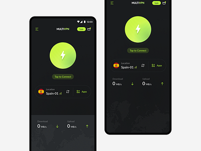 VPN Mobile App app app design design flat minimal ui vpn