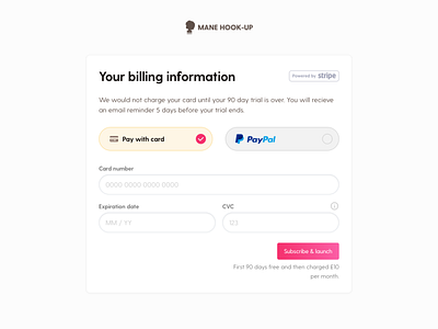 Simple payment component design product design ui ui design user interface