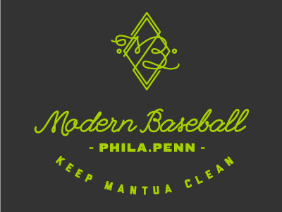 Modern Baseball tee modern baseball monogram philadelphia script vector