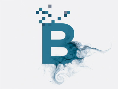 B bold custom type gotham pixelated smoke