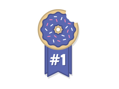 Breakfast Champion award breakfast champion donut ribbon sprinkles vector