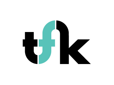 tfk f futura k logotype. circles pipes t typography