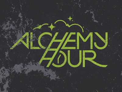 alchemy hour alchemy clouds custom type grunge hour ladder space stars vector water