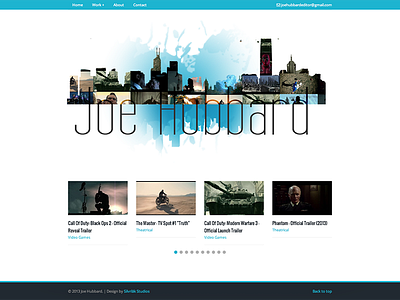 Film Editor Logo Header and Web Design city collage header logo skyline web design web site