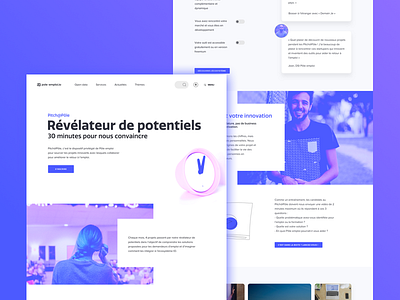 Pôle emploi IO - Revealing Potential landing page ui ux ui design